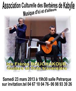 23 mars : « Musique d'ici et d'ailleurs » Concert de musique classique « Les frères Bouchakour »
